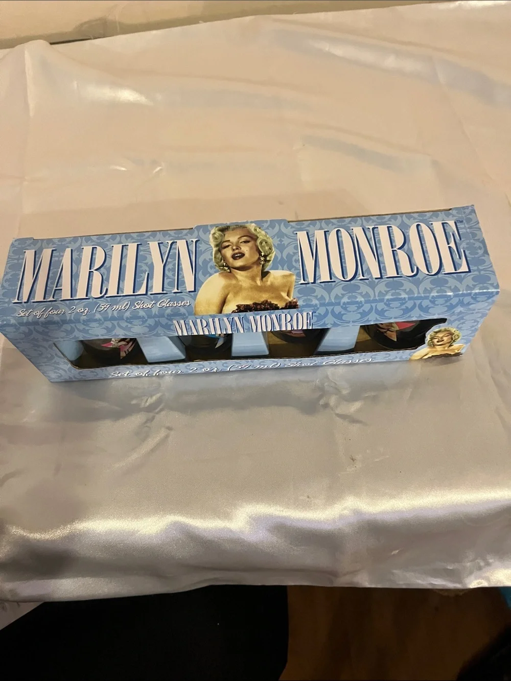 Marilyn Monroe Light Blue Shot Glass Gift Set - 4 Pack